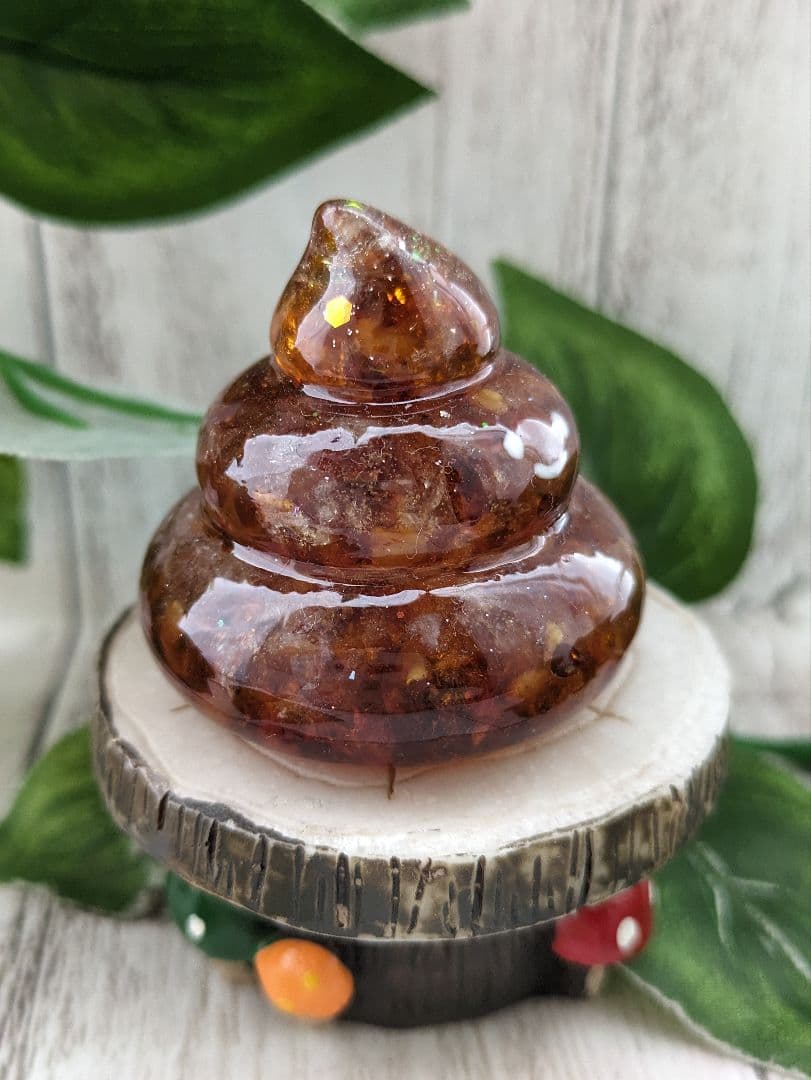 【容音】アンバー✕シトリンのうんこちゃん形オルゴナイト☆他３点