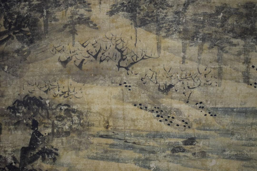 不詳/作者不詳/山水/山村図/風景/布袋屋掛軸HK-33