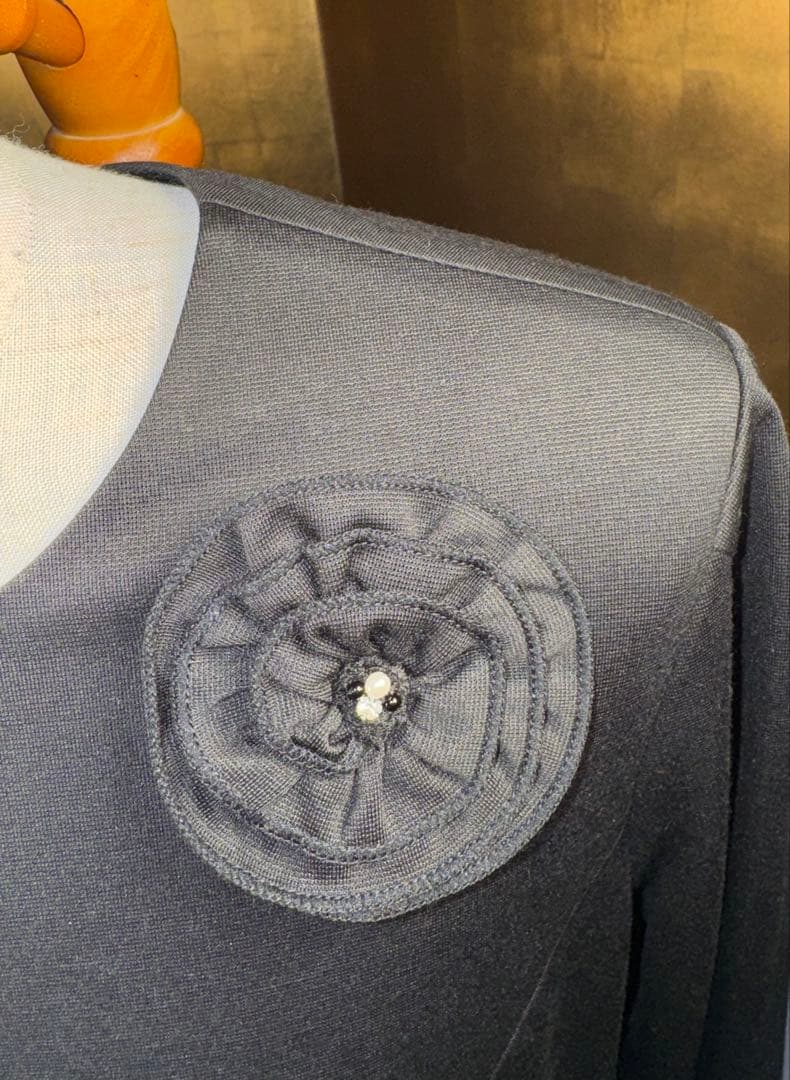 【スーパービューティ】新品タグ付き定価24,200円ストレッチワンピース42