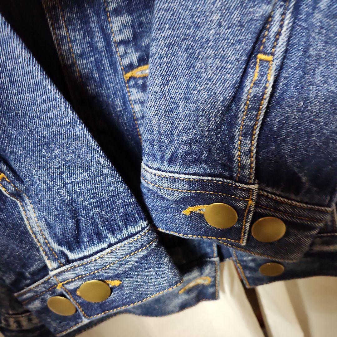 somari ヴィンテージ風デニムジャケット Gジャン ノーカラー フリンジ