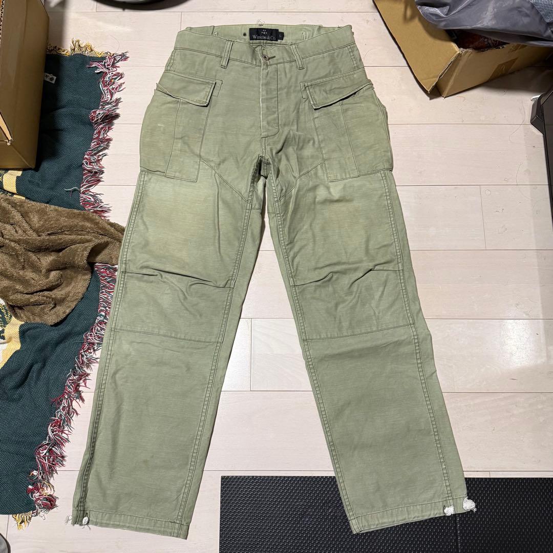 Winiche & Co. バックサテン モンキーパンツ L フェード