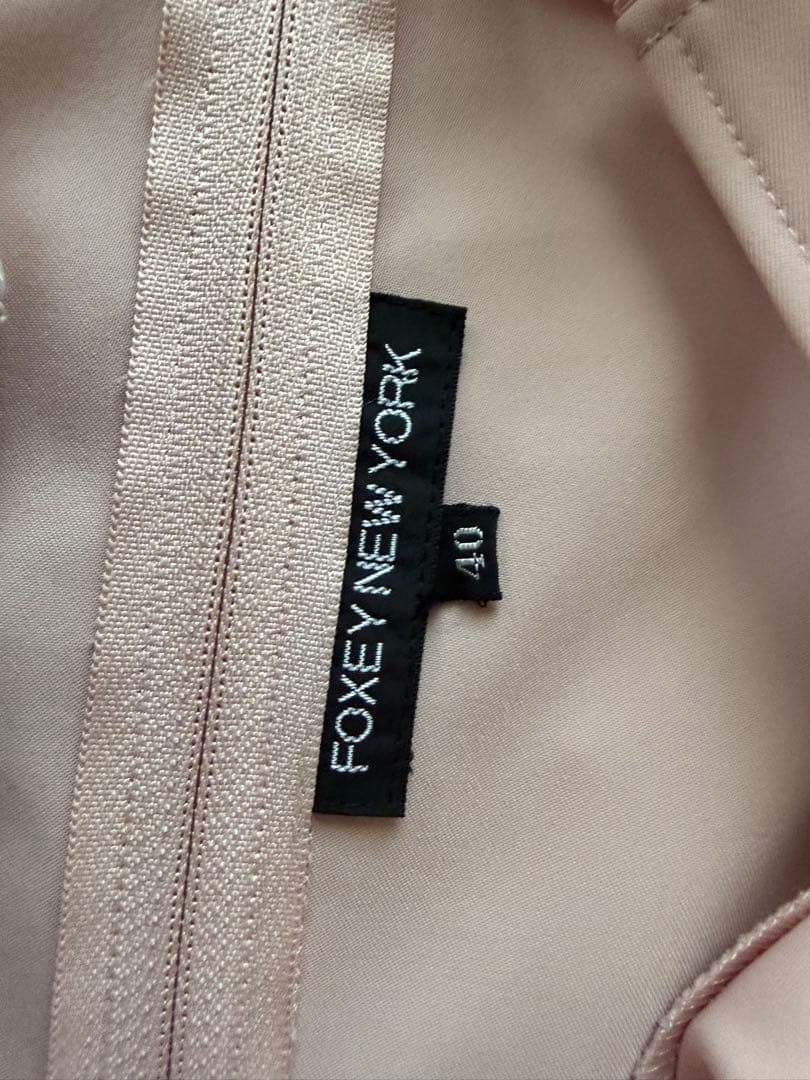 FOXY NEW YORK ノースリーブひざ丈フレアワンピース 40 ピンク