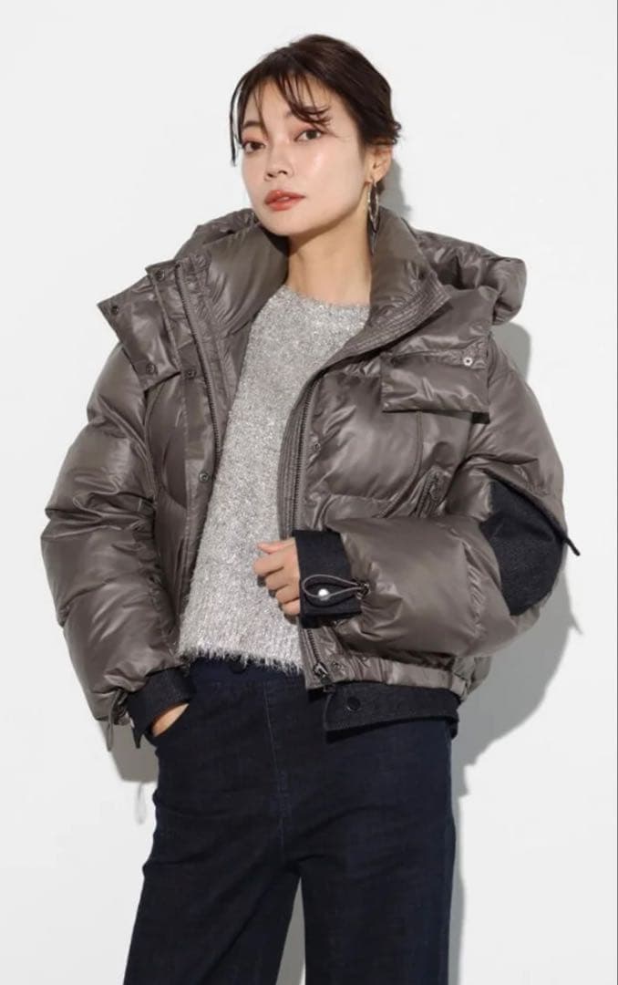 ⭐︎新品⭐︎スコットクラブ　ボリューム中綿ショートブルゾン　モカ