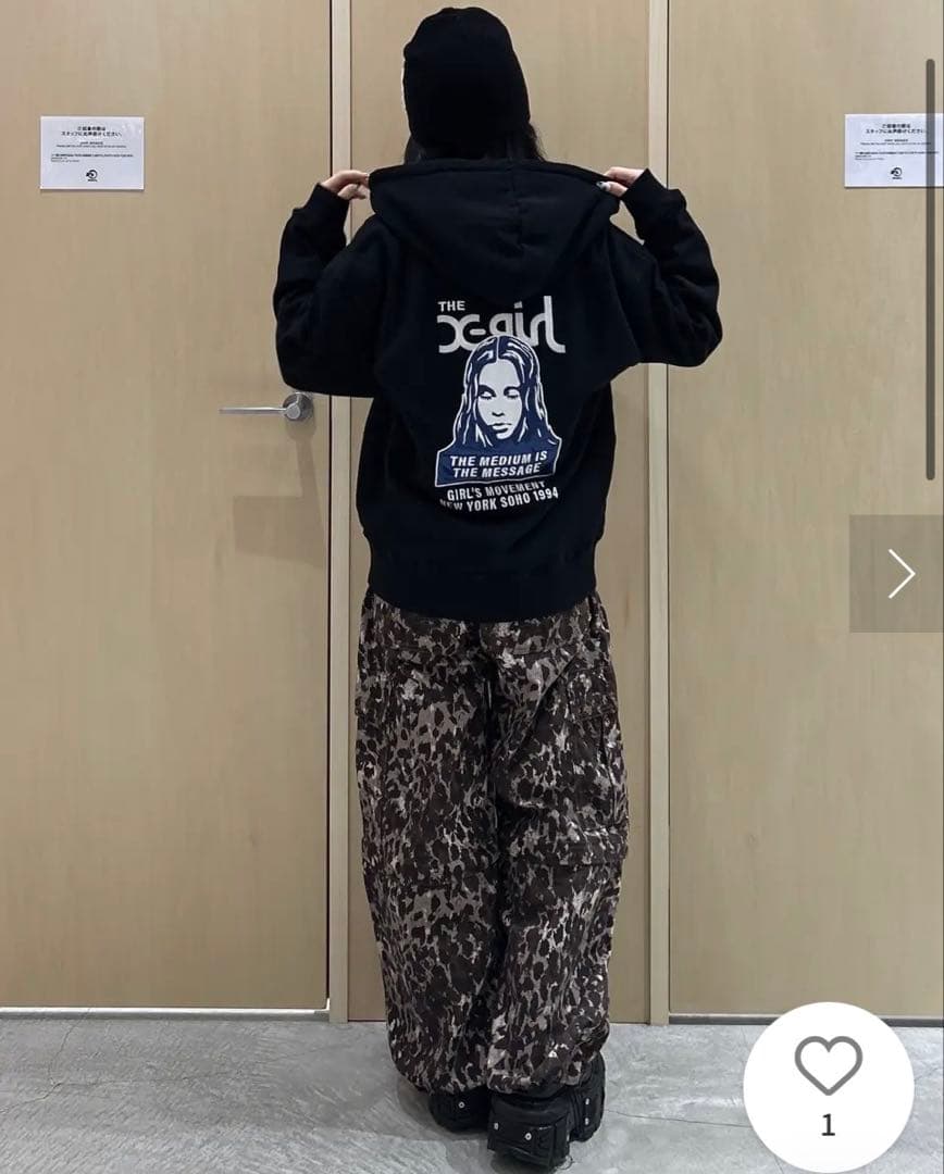 新品　X-girl FACE LOGO SWEATエックスガール　パーカー　xg