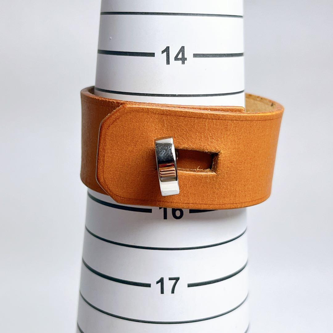 希少　エルメス　ケリー　レザー　バングル　四角R刻印　2014年　ブラウン