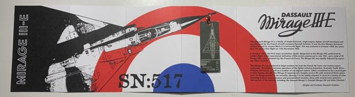 フランス空軍 戦闘機 ダッソー ミラージュ IIIE タグ キーホルダー 緑