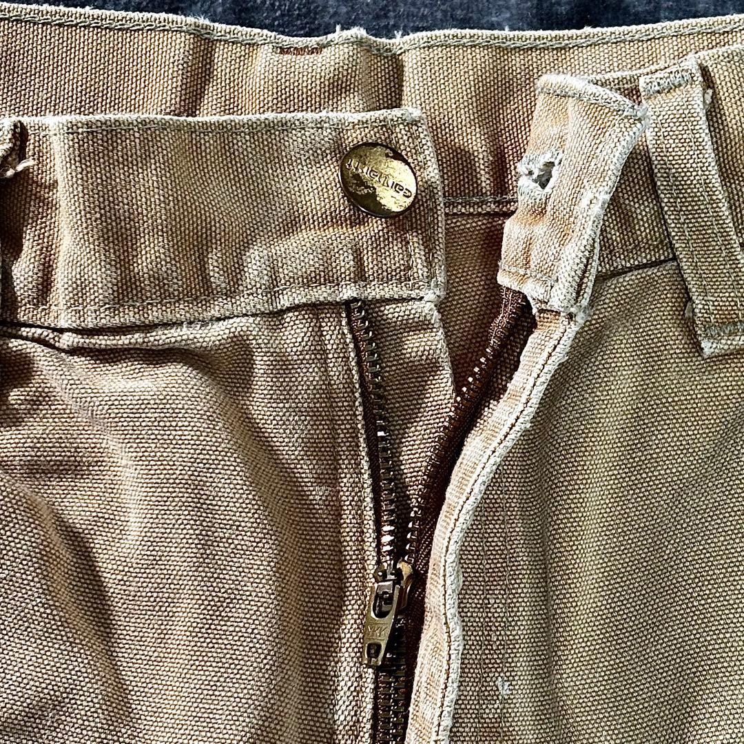 USA製 カーハート ダブルニー くすみベージュ 雰囲気抜群 良フェード 一点物