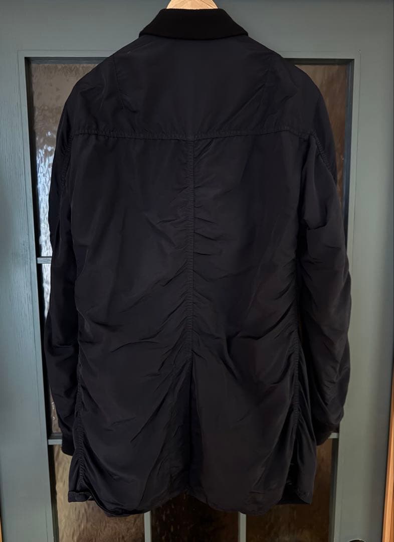 コムデギャルソンオム ネイビー 製品染ナイロンコート S 美品