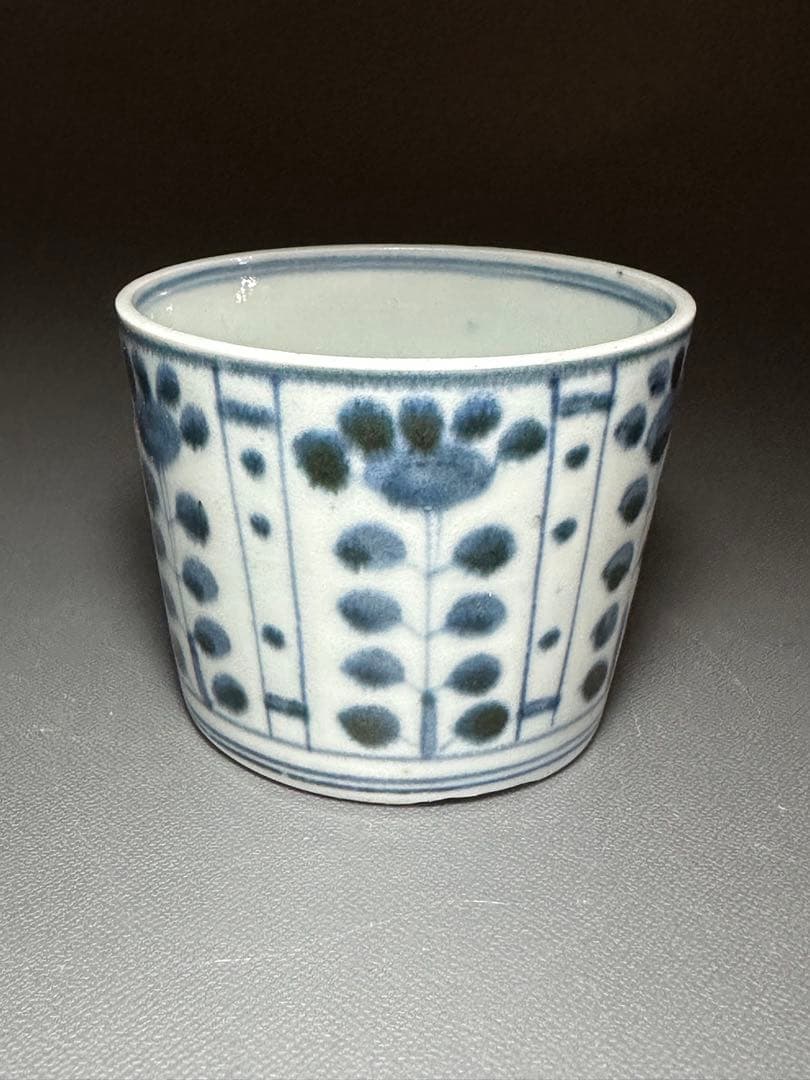 古伊万里　そば猪口　芙蓉手　染付　白磁　江戸時代後期