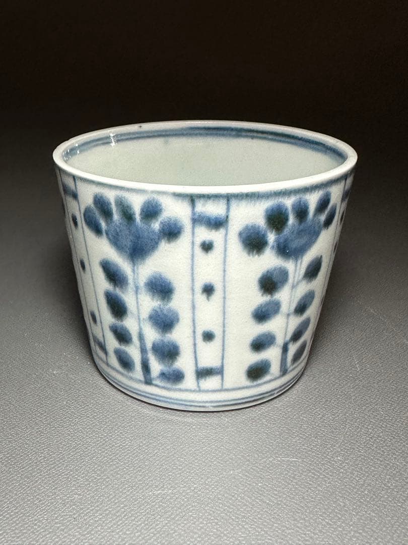古伊万里　そば猪口　芙蓉手　染付　白磁　江戸時代後期