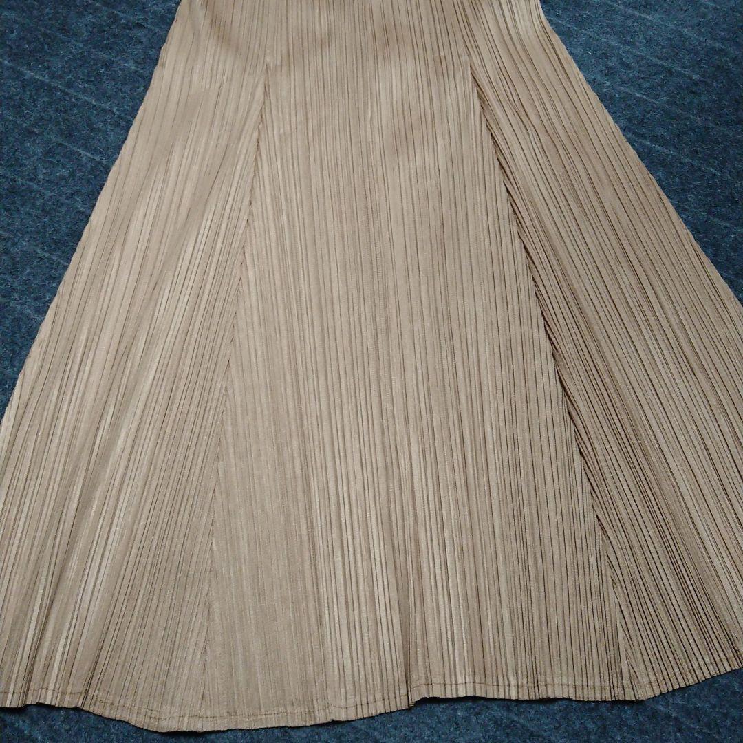 プリーツプリーズキャメルワンピ風チュニックサイズ3