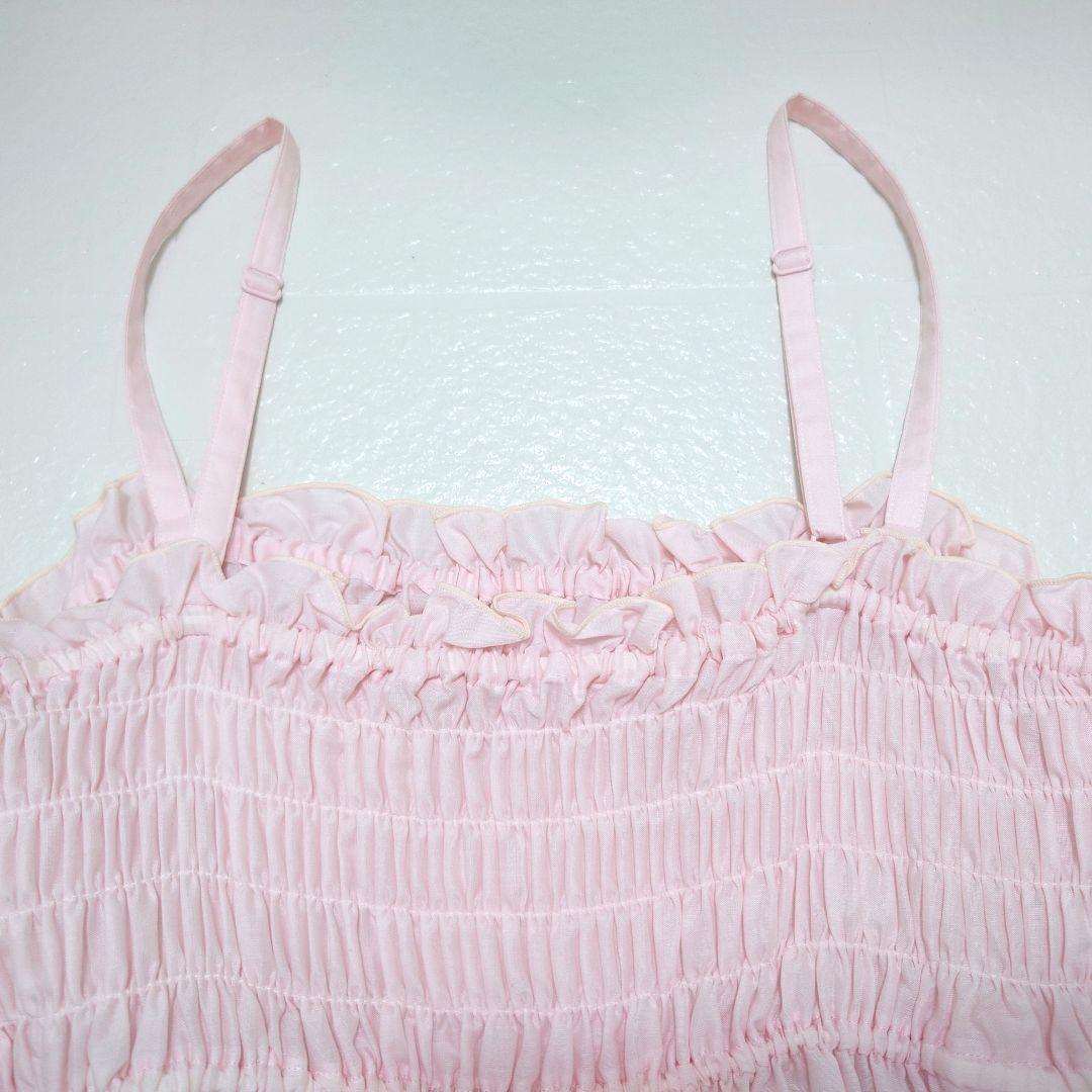新品 未使用 タグ付き フリル リボン コットン キャミソール