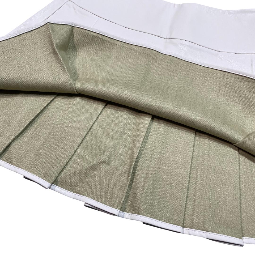 【韓国モデル】G/FORE ジーフォア レザー スカート M ホワイト ゴルフ