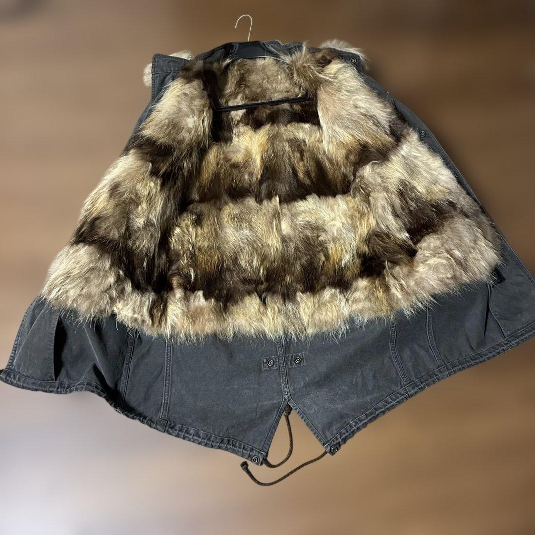 ［超美品］XH3Hb ゲベック　B'2nd グレー ファー付きモッズコート