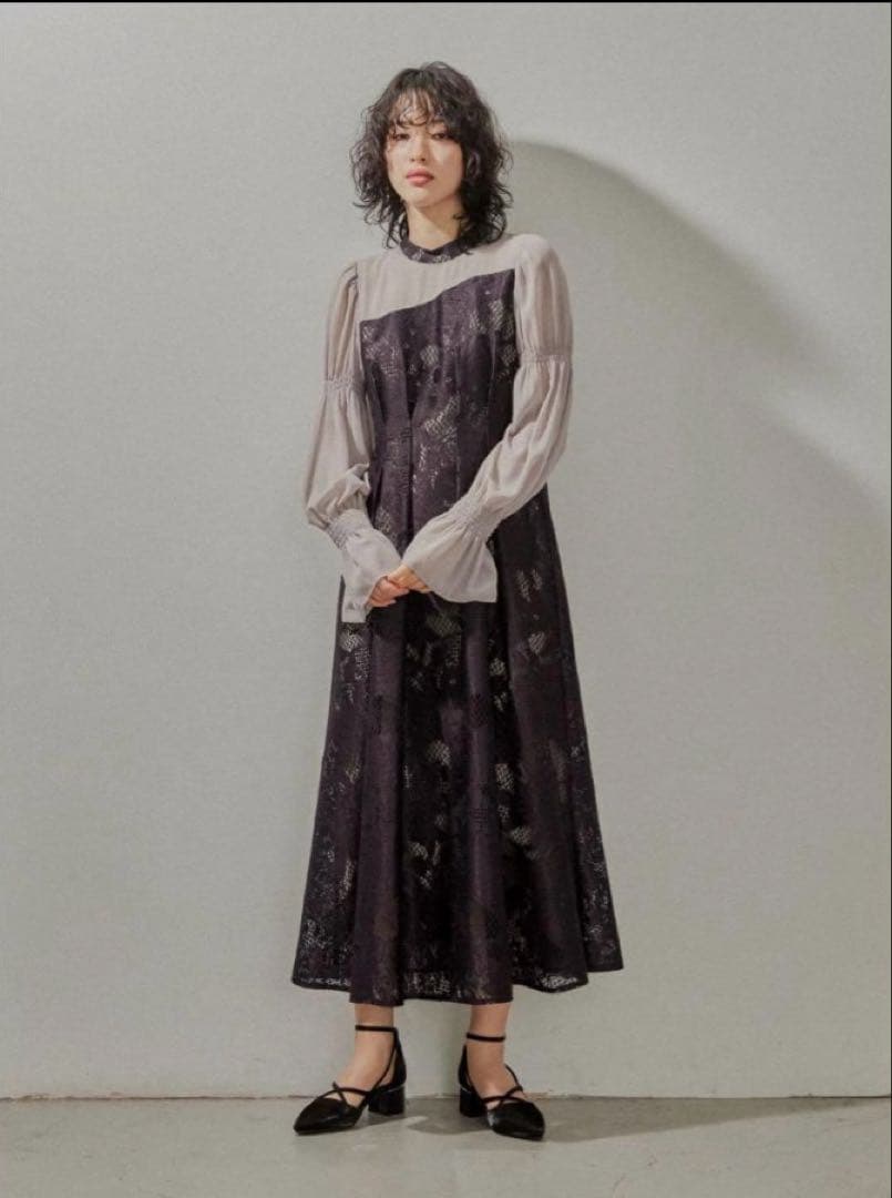 【超美品】アシンメトリータックドレス niana Lサイズ 本日即日発送可能です