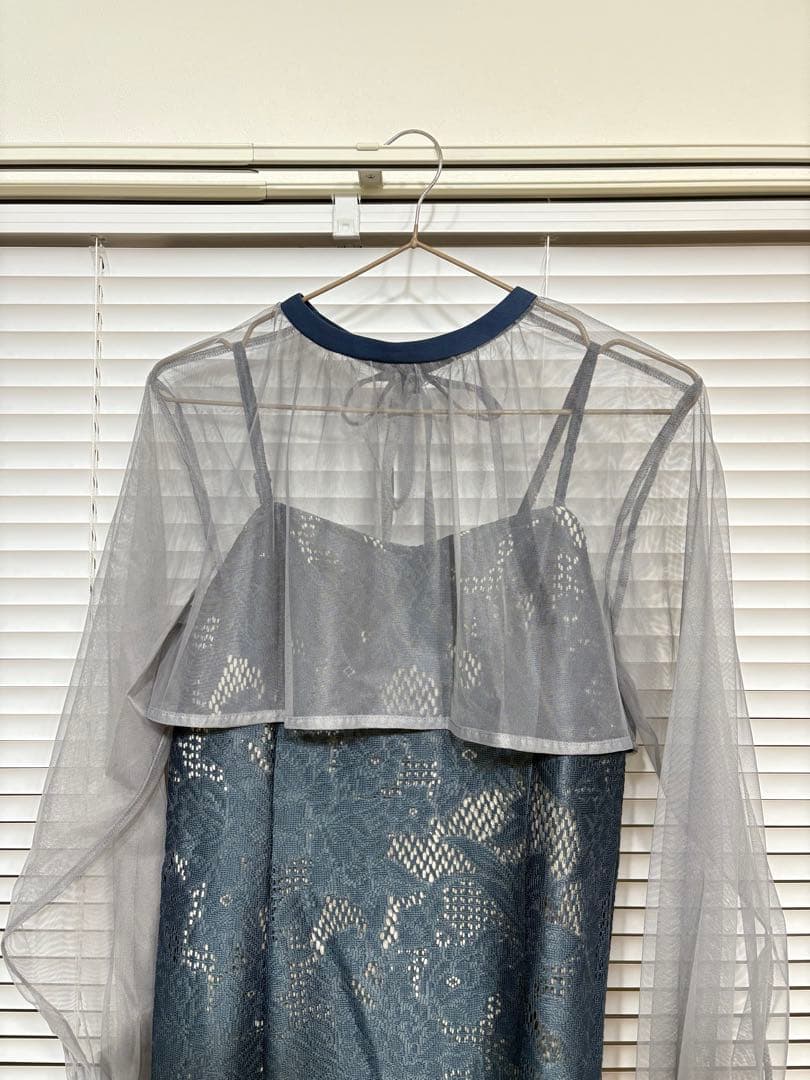 シフォンボレロセットメニーウエイドレス　ブルー　オケージョン　結婚式　お呼ばれ