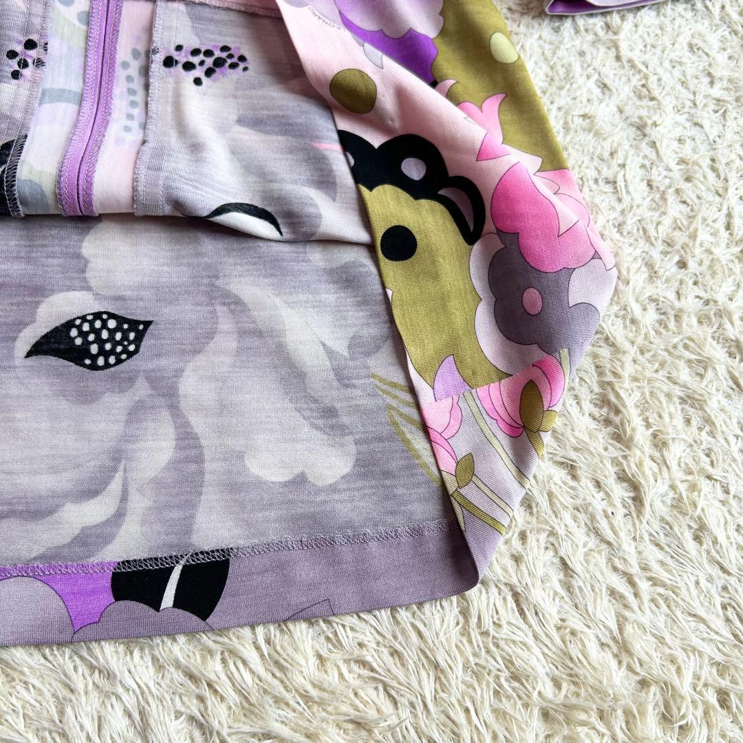 【極美品 LEONARD】 お花柄 上品 近年 チュニック ウール シルク M