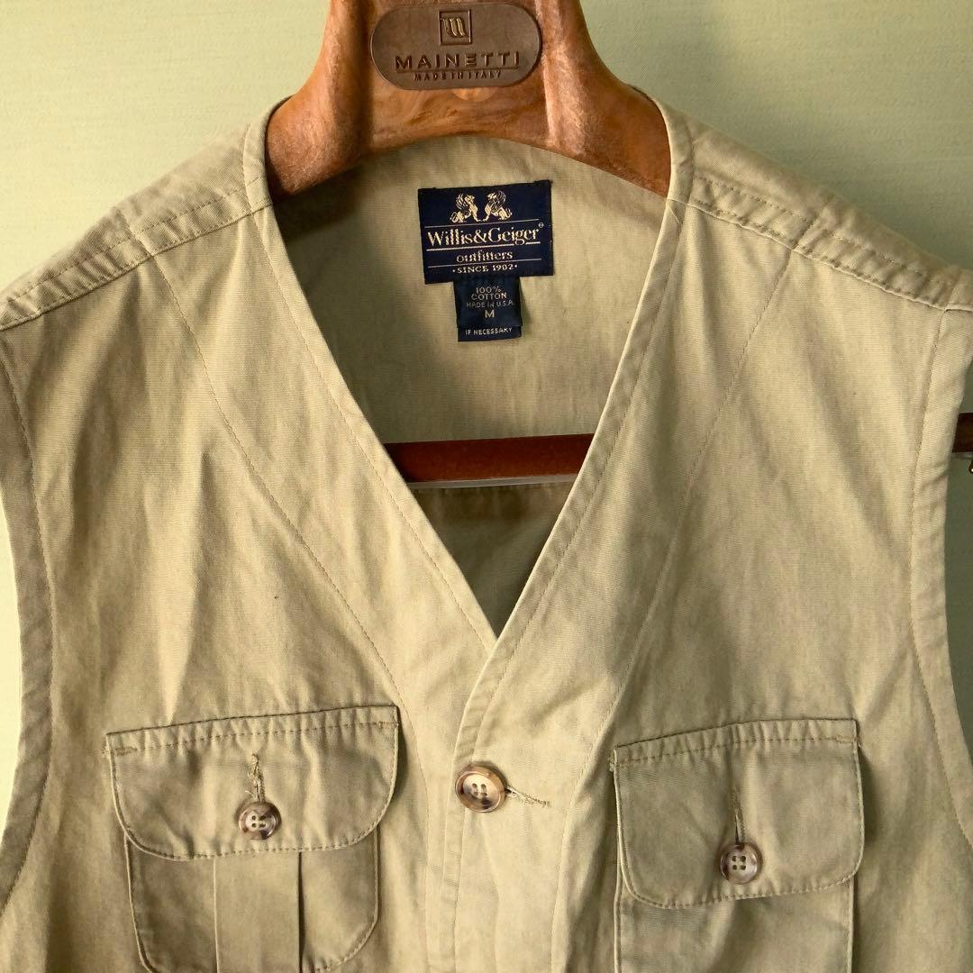 米国製 Willis& ウィリス＆ガイガー コットンベストMカーキ