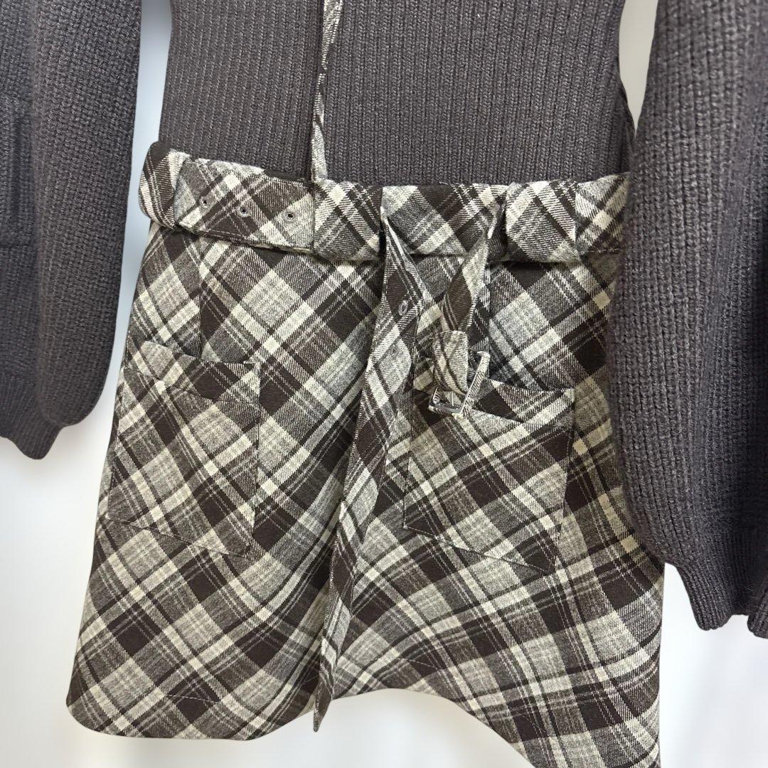 ダーリッチ ドッキングミドルウエストニットミニワンピース FREE