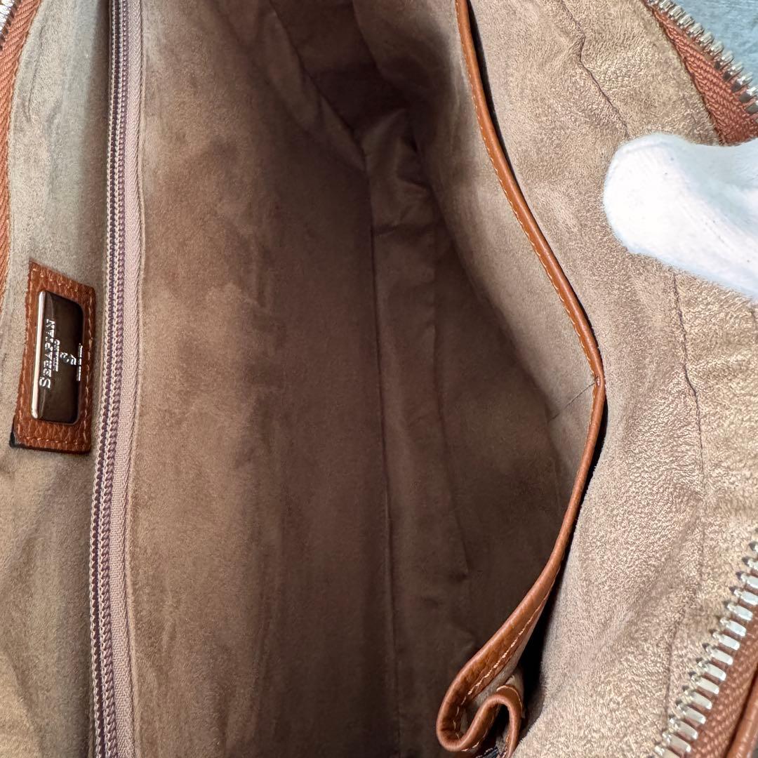 SERAPIAN カシミアレザー製 ラージ ブリーフケース セラピアン ブラウン