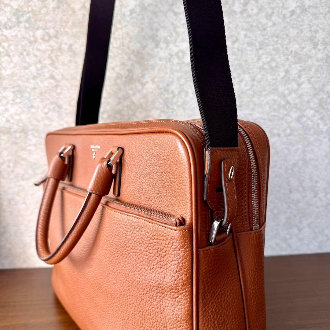 SERAPIAN カシミアレザー製 ラージ ブリーフケース セラピアン ブラウン