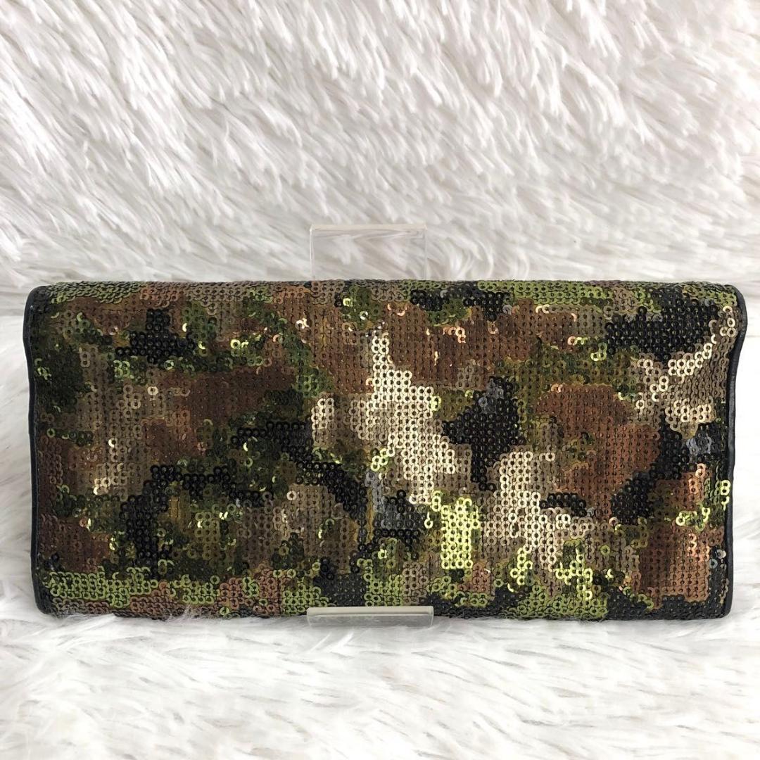 財布 ブランド PRADA プラダ 長財布 スパンコール 本革 レザー メタル