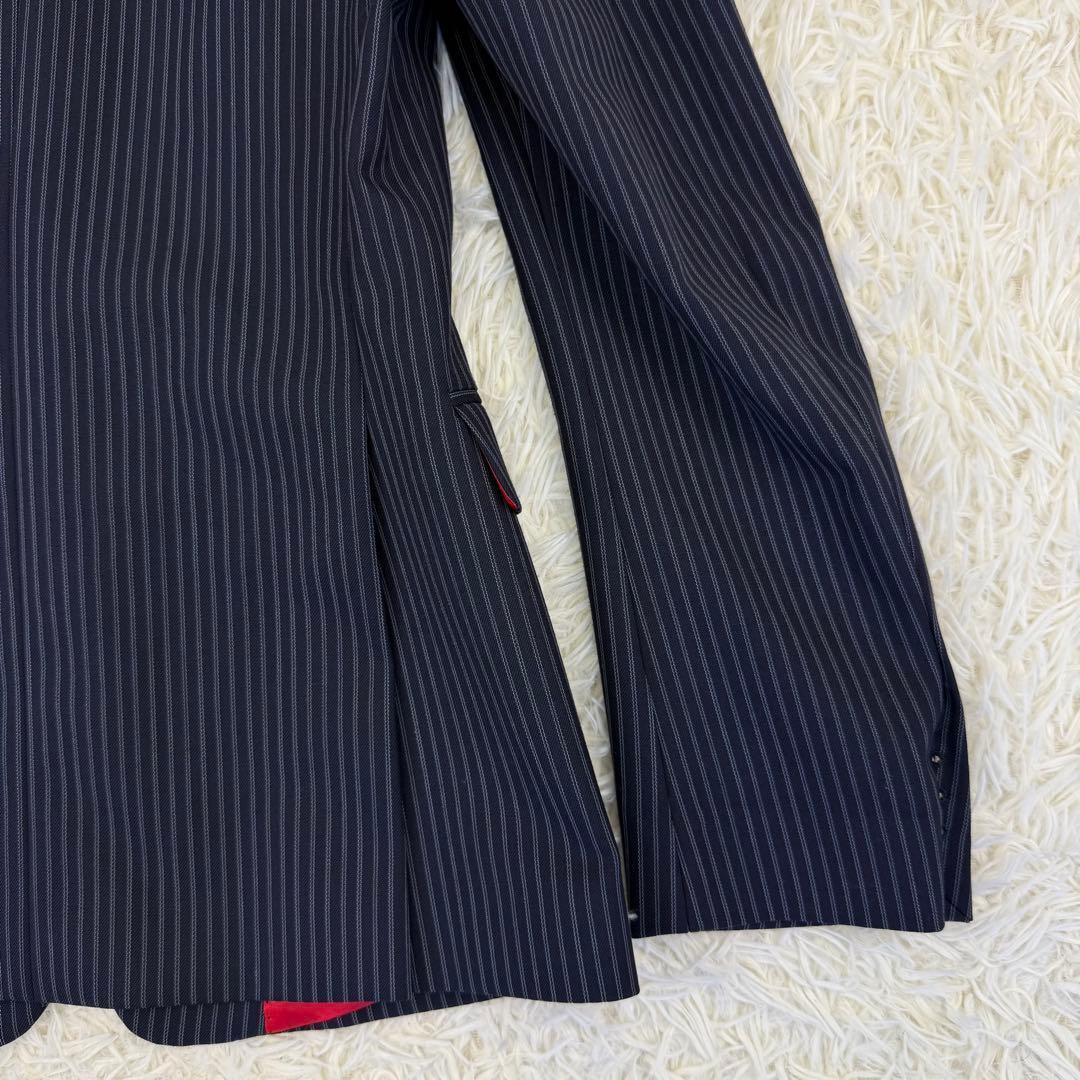 DRIES VAN NOTEN テーラードジャケット ストライプ 総裏 赤 46