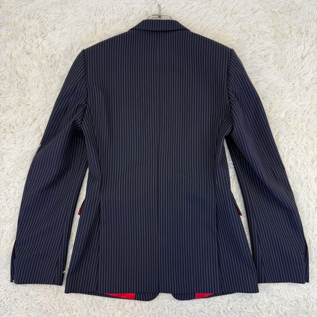 DRIES VAN NOTEN テーラードジャケット ストライプ 総裏 赤 46