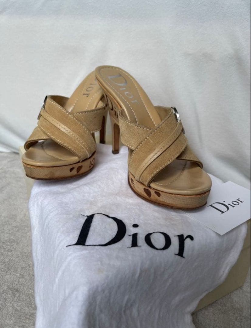 m*い様 Dior ベージュ ハイヒールサンダル 保証カード付き