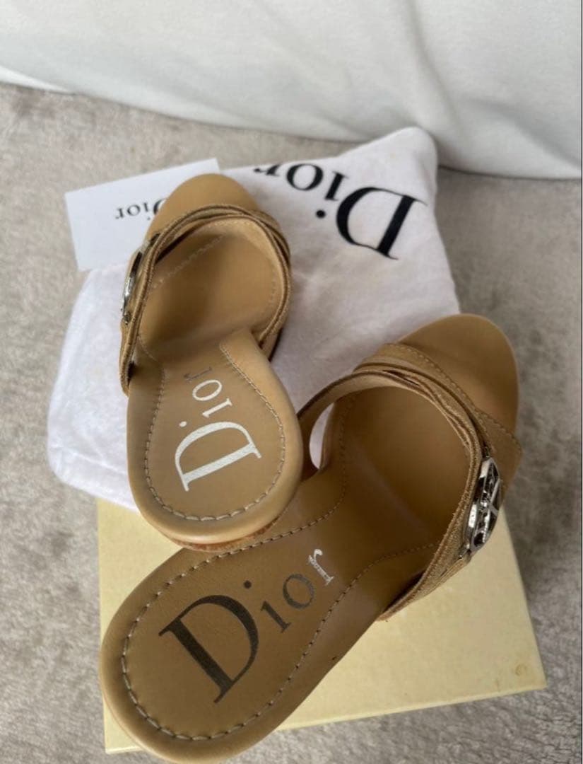 m*い様 Dior ベージュ ハイヒールサンダル 保証カード付き
