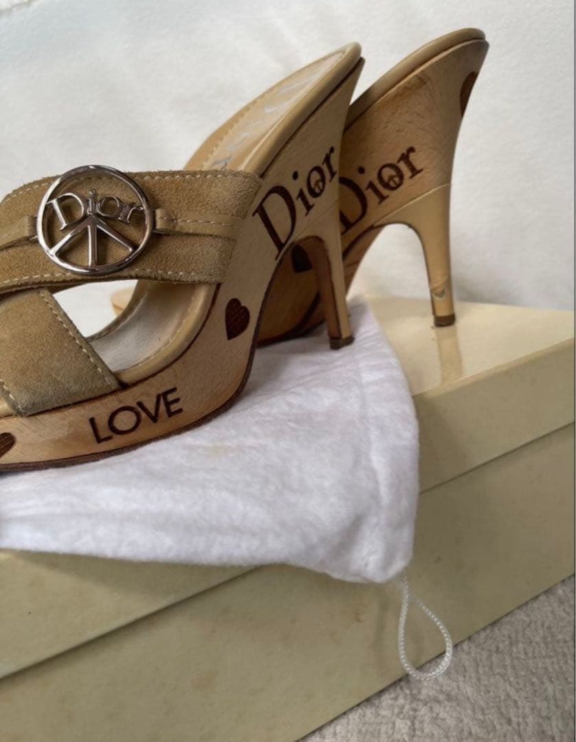 m*い様 Dior ベージュ ハイヒールサンダル 保証カード付き