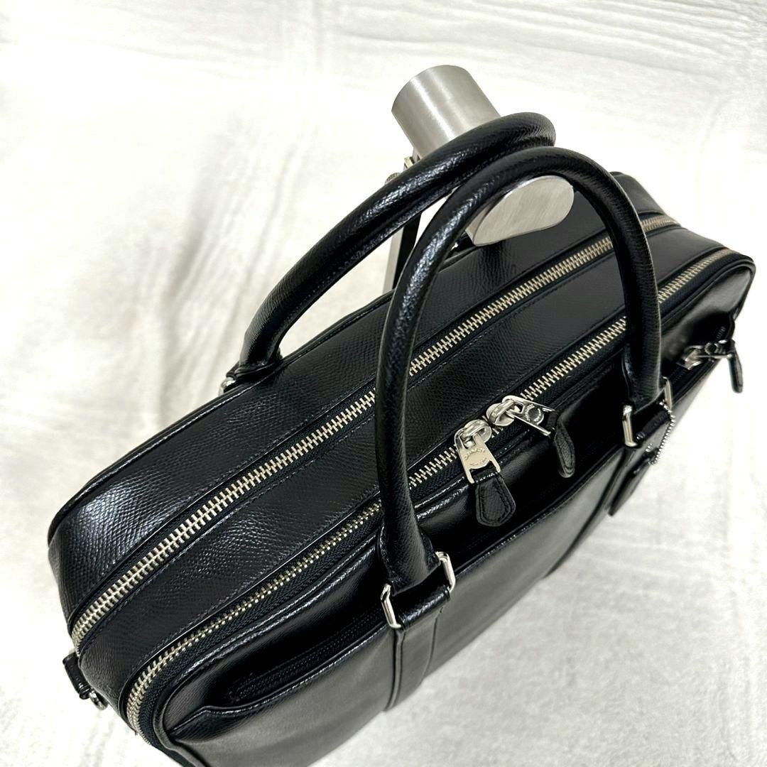 【極美品】COACH コーチ ビジネスバッグ 本革 レザー 2way ブラック