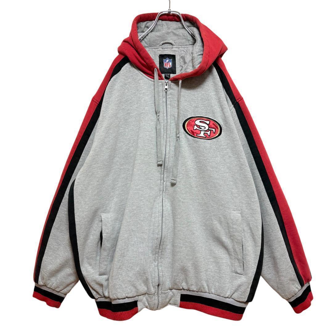 NFL SF49ers 中綿ジップアップパーカー グレー USA企画メンズ3XL