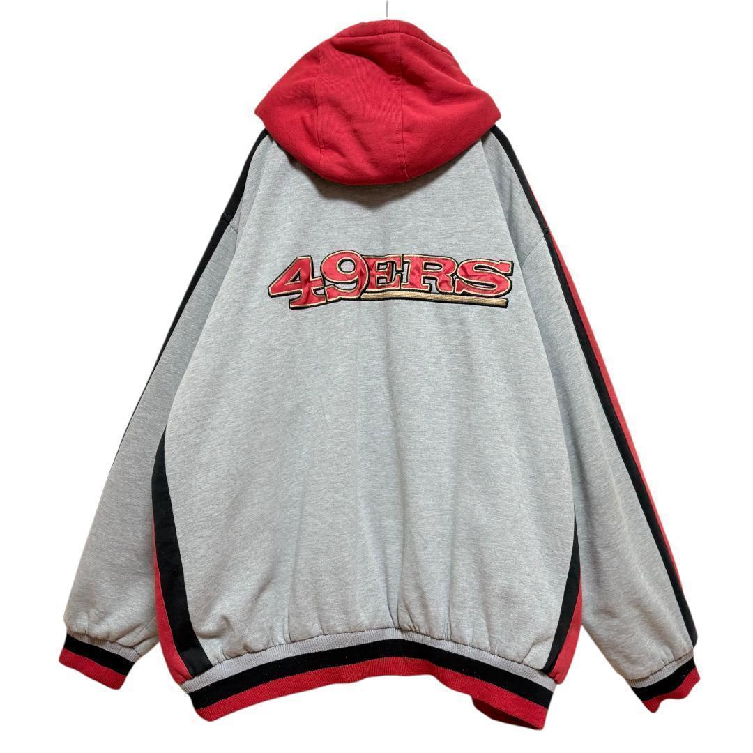 NFL SF49ers 中綿ジップアップパーカー グレー USA企画メンズ3XL