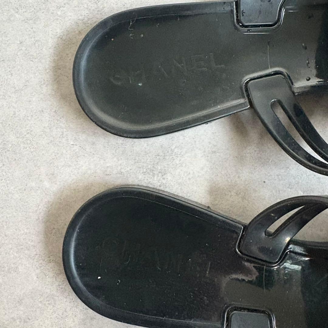 【美品❗️】CHANEL シャネル カメリア トングサンダル サンダル　37