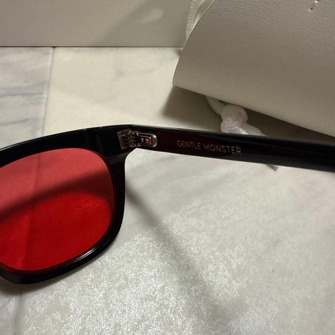 【美品】GENTLE MONSTER サングラス 赤レンズ 黒フレーム