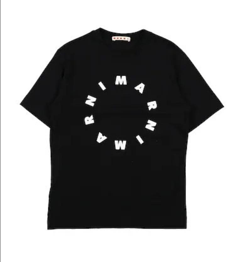 【残2】大人もOK MARNI シャツ 半袖 ロゴ ブラック 12Y 150cm