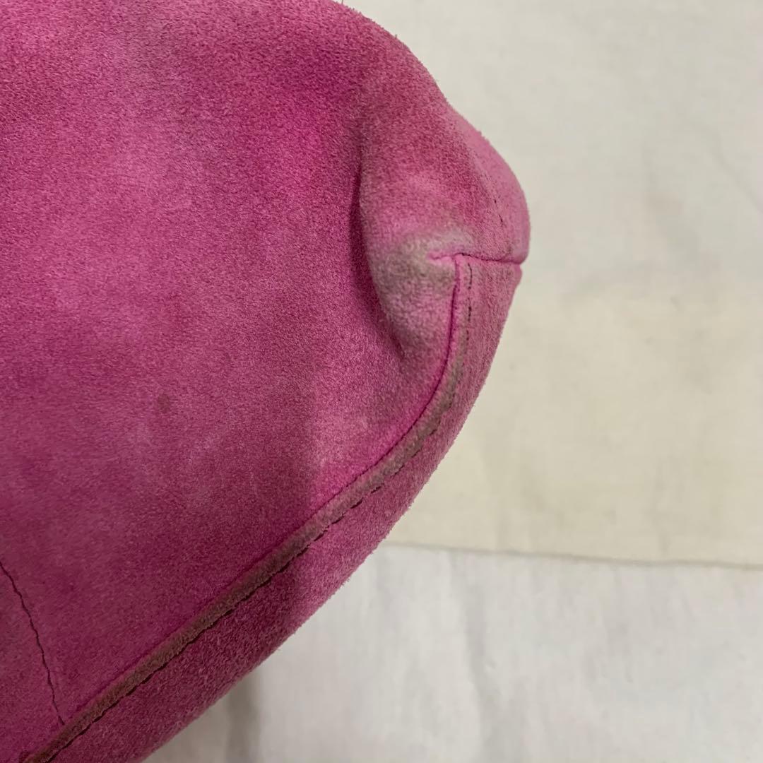 COACH コーチ　ハンドバッグ　スエード　ピンク　E04S-7470