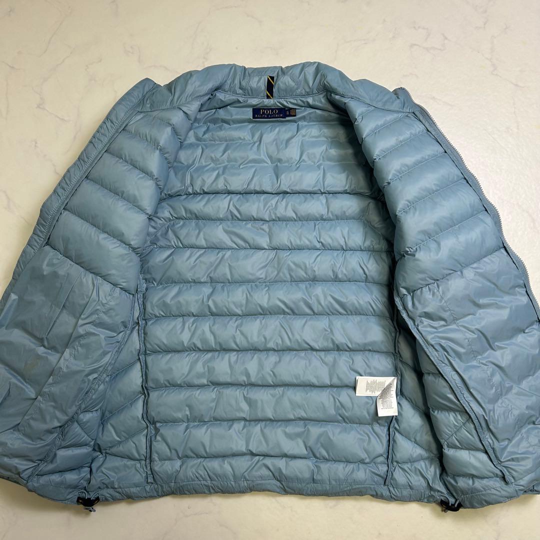 【美品】ポロラルフローレン 中綿ジャケット ブルー系 XL 刺繍ロゴ