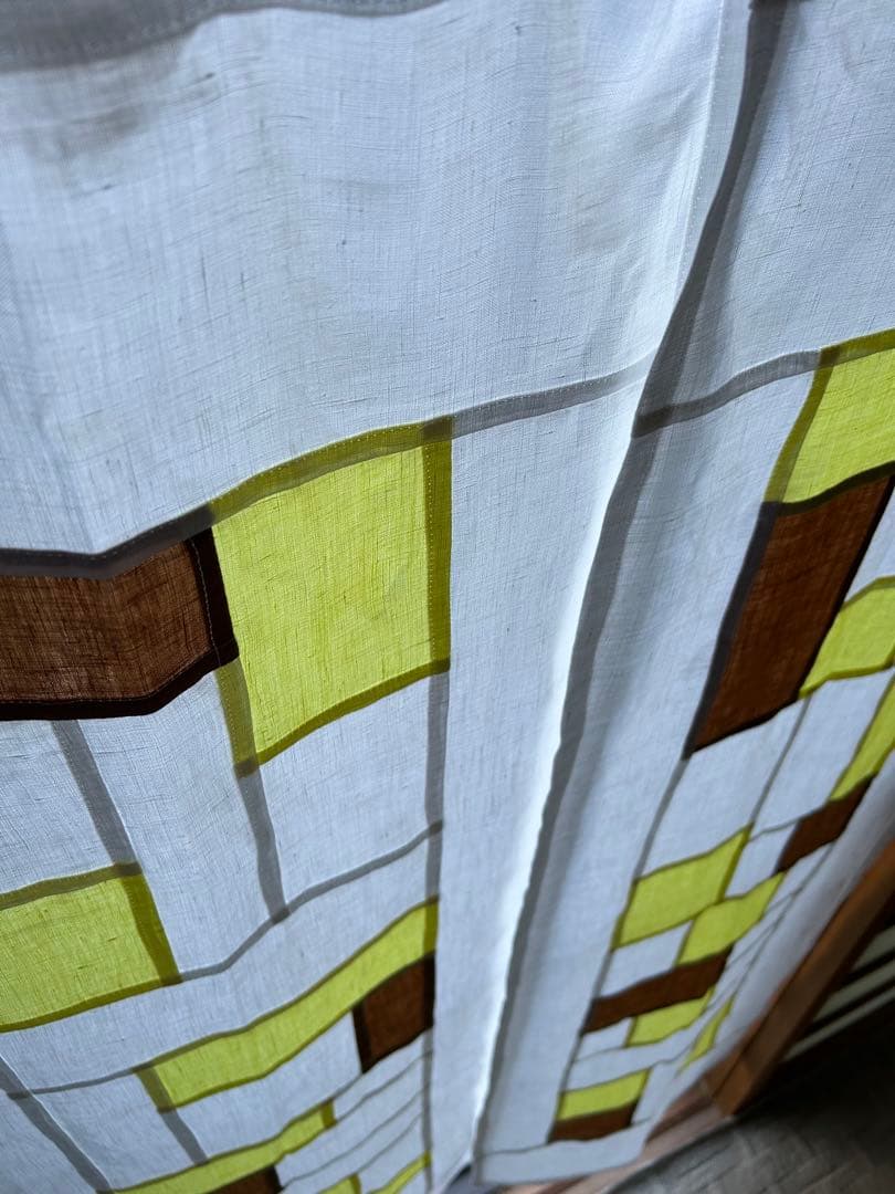 「れもん色とカーキモカ色」麻ポジャギ　　2枚組