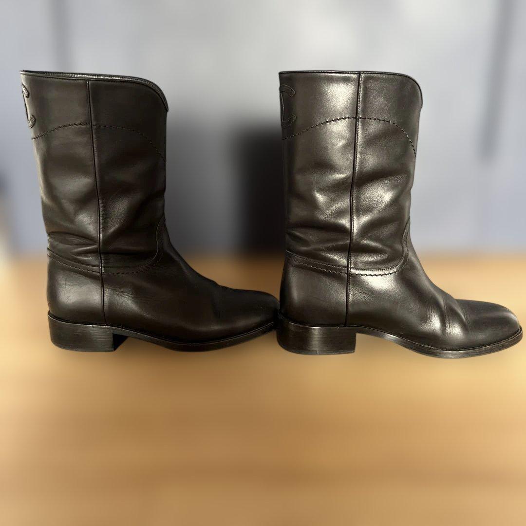 CHANEL ブラック ハイブーツ