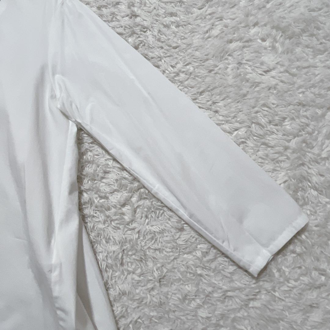 タグ付き新品✨ミズイロインド 丸襟ギャザー　ブラウスシャツ　長袖　ホワイト