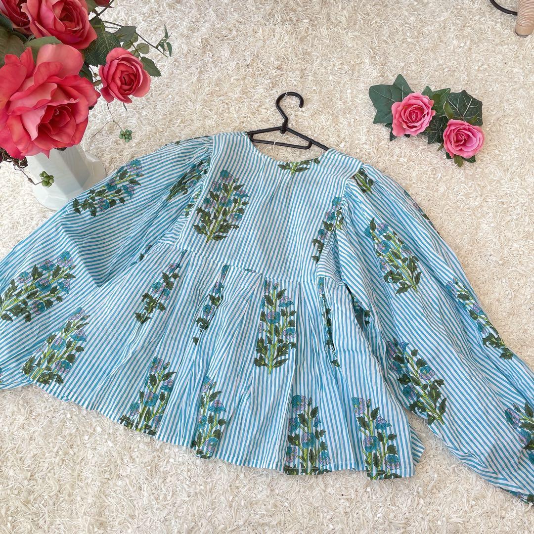 SZ Blockprints 23SS EVA TOP ブラウス　ヌキテパ