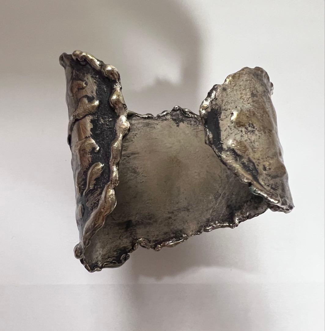 彫金　アメジスト　バングル　ブレスレット