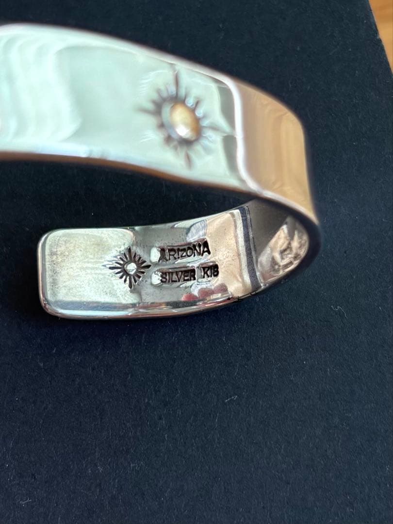 アリゾナフリーダム　k18 シルバー　バングル　太陽神