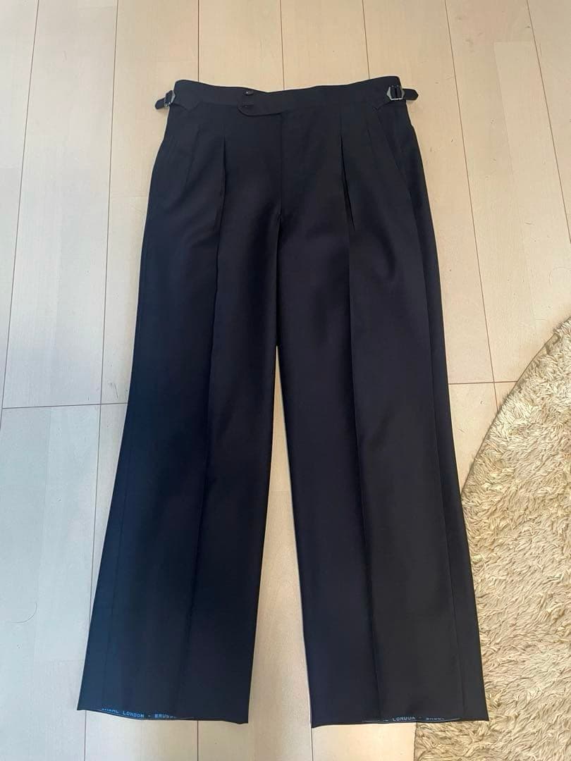 ワイドパンツ super110’s スキャバル　ビスポーク トラウザース w82