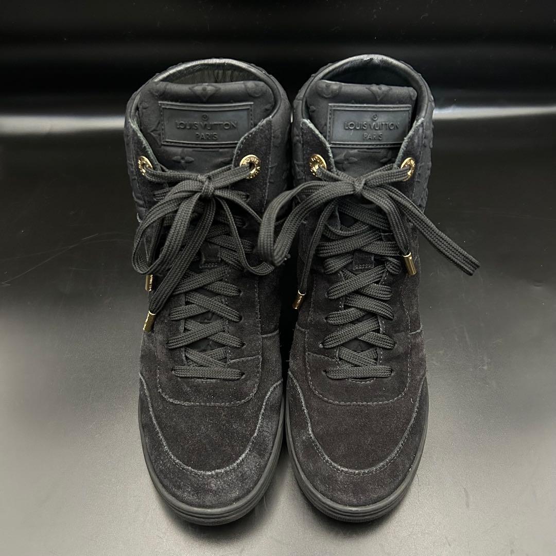 【美品】ルイヴィトン ミレニアムライン ブーツ レディース スエード 黒