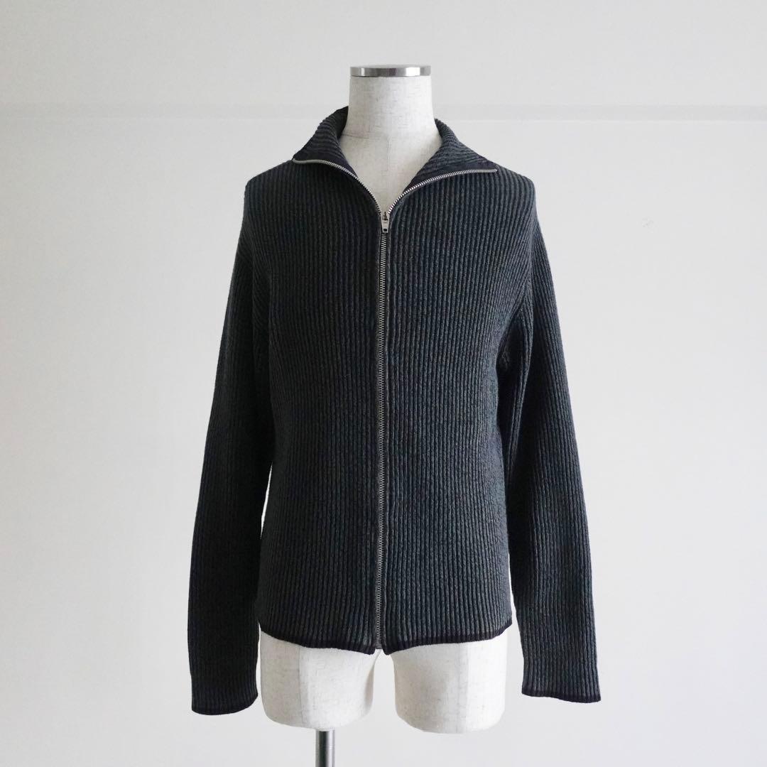 【旧タグ】Margaret Howell コットン　ドライバーズニット　グレー