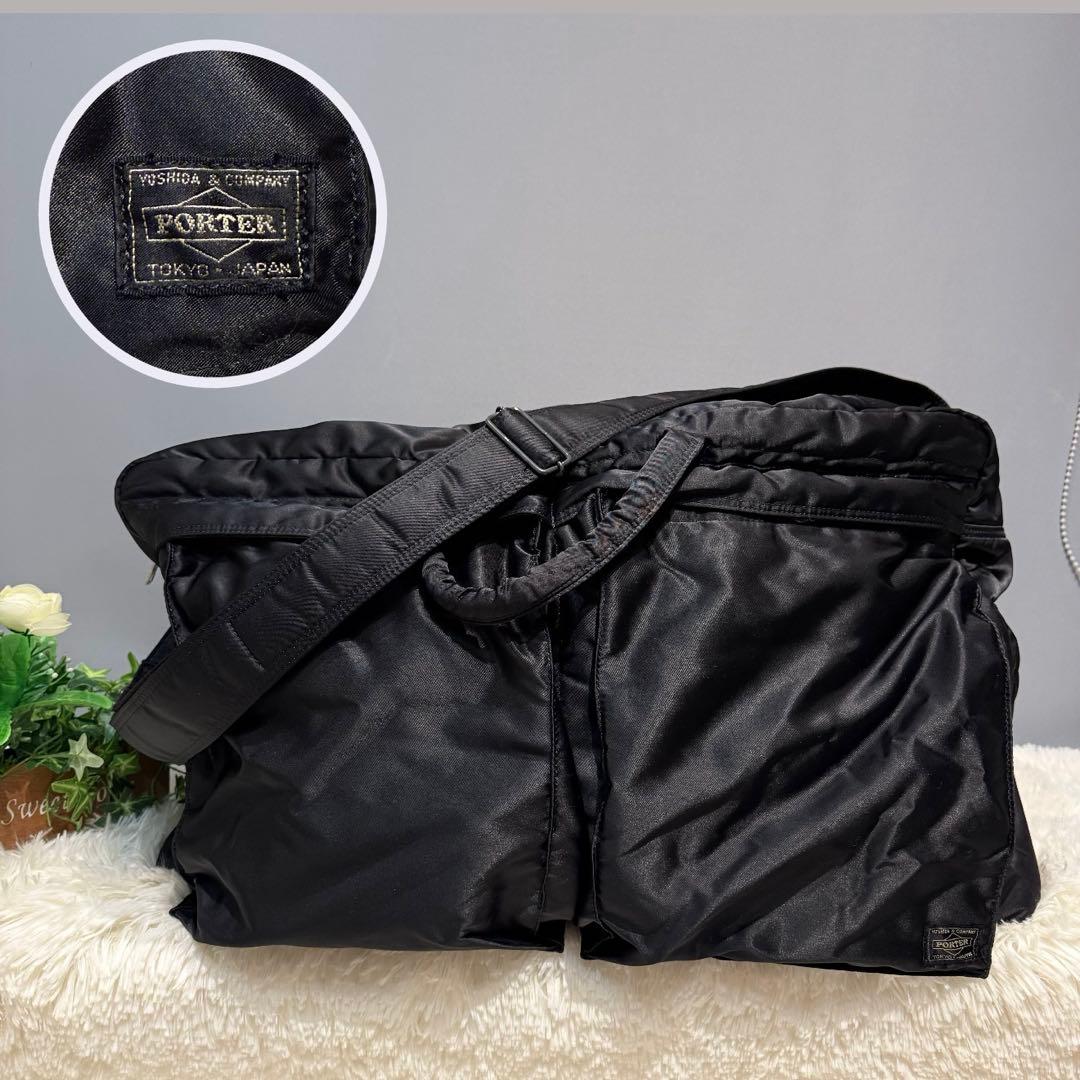 【極美品】ポータータンカー 2way ボストンバッグ Lブラック