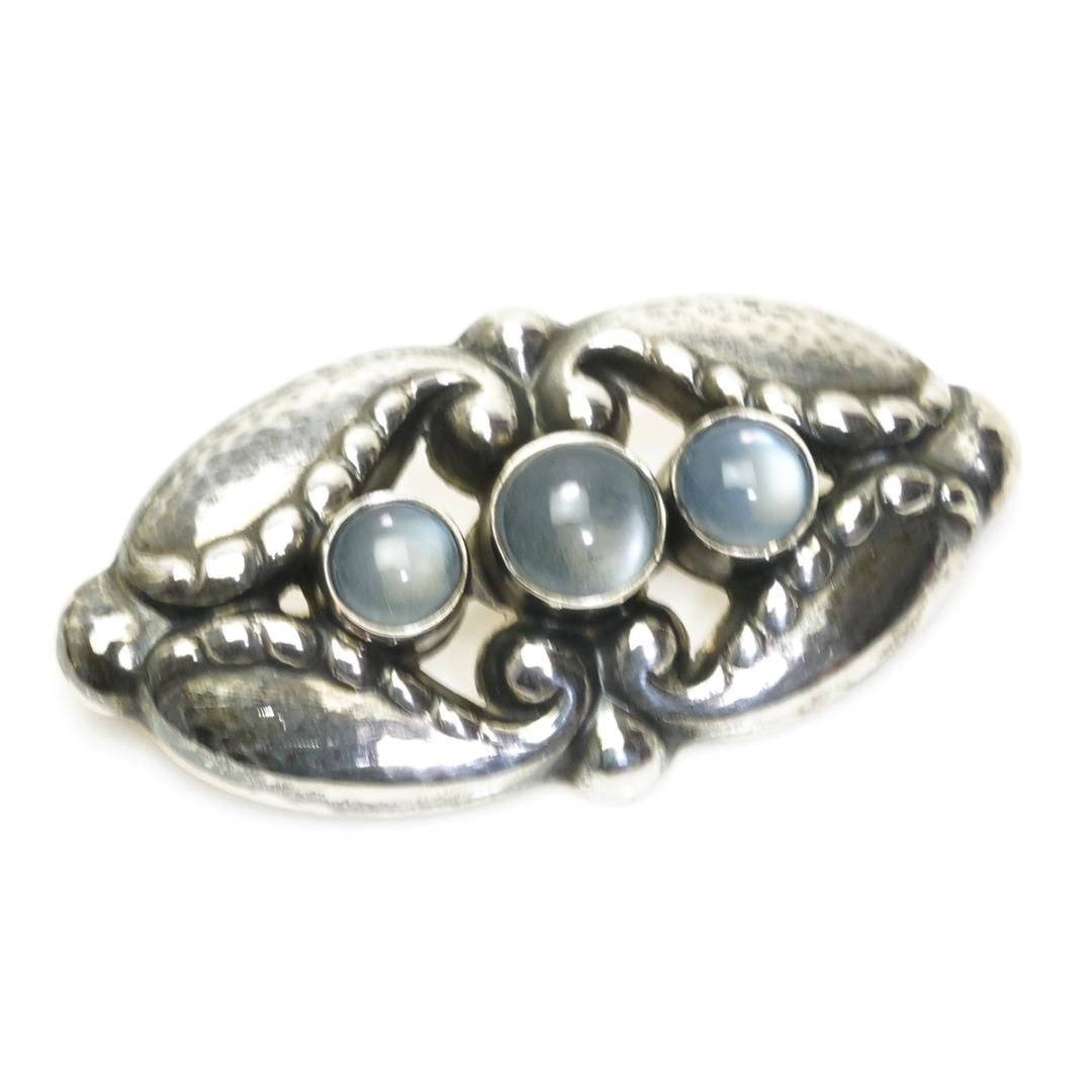 ジョージジェンセン 156 ムーンストーン 3P ブローチ